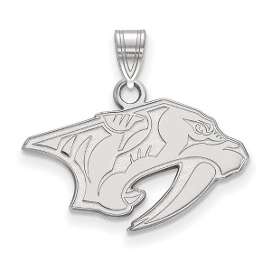 Black Bow Jewelry 14k White Gold Nashville Predators NHL Small Pendant - 1 of 3