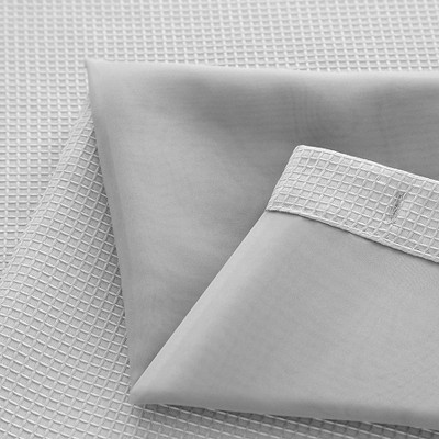 Silver Waffle Weave Shower Curtain with Detachable Liner