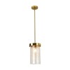 PAKOKULA 60-Watt 1-Light Gold Finished Pendant Light with Etched Glass Shade - 4 of 4
