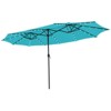 Costway 15FT Twin Patio Double-Sided Umbrella 48 Solar LED Lights Crank Outdoor Wine\Beige\Coffee\Orange\Turquoise - 2 of 4