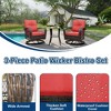 3-Piece Swivel Rocking Patio Chairs Set, Wicker Patio Bistro Set, 2 Glider Chairs & Side Table, Thickened Cushions, for Porch, Backyard, Garden - 3 of 4
