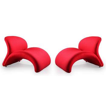 Set of 2 Rosebud Wool Blend Accent Chairs - Manhattan Comfort