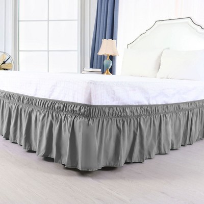 PiccoCasa Dust Resistant Elastic Wrap-Around Ruffle Bed Skirts 15" Drop 1 Pc