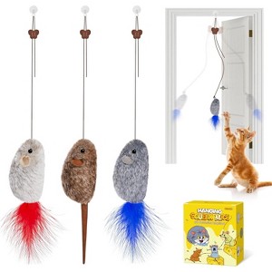 Potaroma Hanging Cat Mice Toys 3 Pcs with Squeaky Sound - 1 of 3