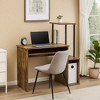 Royal Hampton Computer Desk with Built In Bookshelf, Weathered Oak and Black - 2 of 4