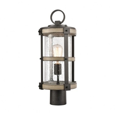 Elk Home Annenberg 1 - Light Post Light in  Anvil Iron/Distressed Antique Graywood