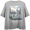 Riley Green Truck & Dog Art Crew Neck Short Sleeve Gray Heather Women's Crop Top - 2 of 4