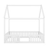 Lyngins Wood House Bed Frame with Fence, Door & Whimsical Sky Roof, Classic Floor Bed, Twin Size Toddler Bed, Play-Friendly Kids' Bed Frame - 4 of 4