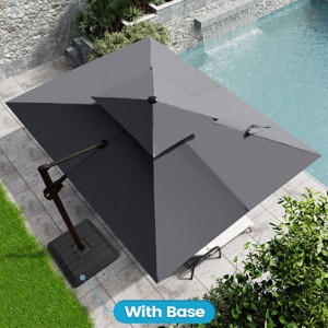 Crestlive Products 9'X11' Double Top Cantilever Umbrella UV30+ with Base Outdoor 360 Rotation 6 Heights Adjustable Offset Umbrella - 1 of 4