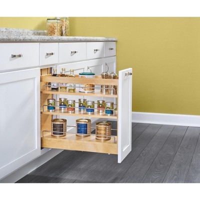 Maple Wood 5-Inch Pullout Soft-Close Cabinet Organizer