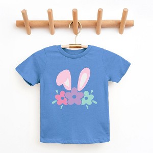 The Juniper Shop Bunny Ears With Flowers Toddler Short Sleeve Tee - 1 of 2