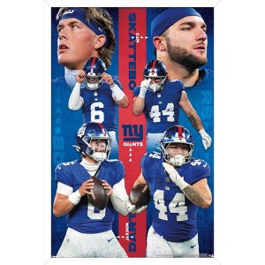 Trends International NFL New York Giants - Jaxson Dart & Cam Skattebo 25 Framed Wall Poster Prints - 1 of 4
