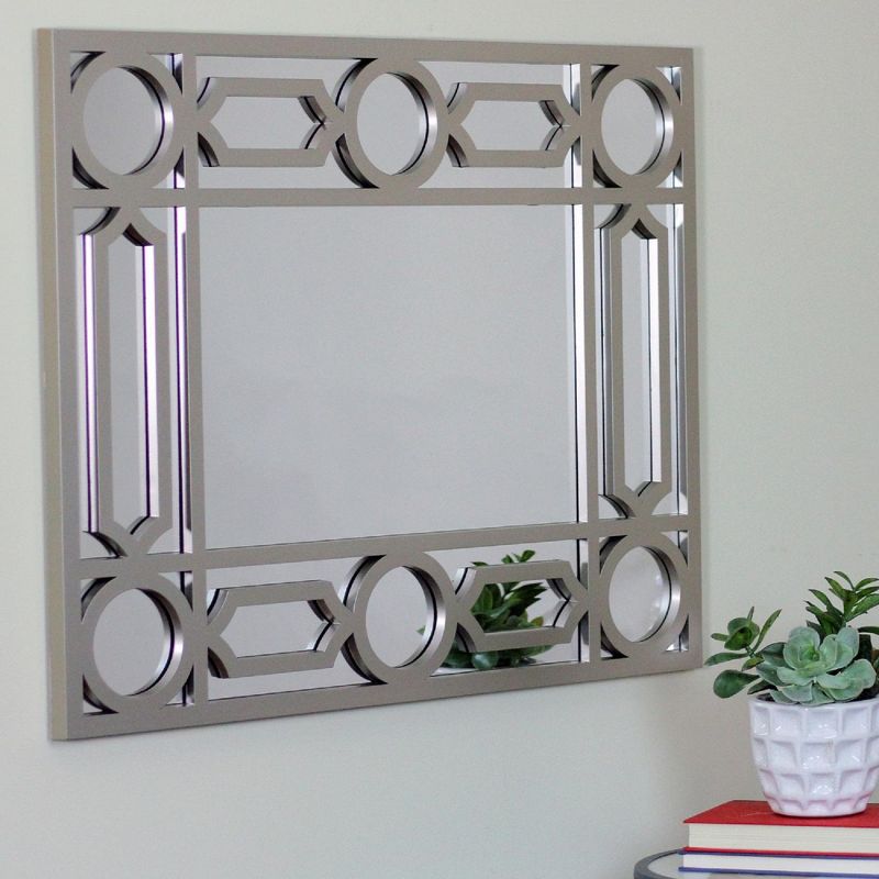 Northlight 29.5" Gray Framed Geometric Design Rectangular Wall Mirror, 2 of 6