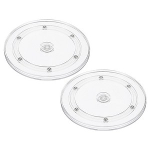 Unique Bargains 360 Degree Rotating Anti-slip High-strength Plastic Smooth Rotation Clear Lazy Susan 2 Pcs - 1 of 4