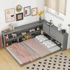 Tatami Bed Frame,Tatami Mat Platform Bed,Full Size Bed On Floor With L-Shaped Bookcases,Japanese Tatami Bed-Cuddlewood - 2 of 4