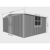 Metal Garden Storage Shed,Apex Roof Outdoor Storage Shed with Wood Storage,Outdoor Tools and Firewood Shed with Vents for Winter-Coolbibila - 4 of 4