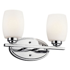 Eileen 14.25" 2 Light Vanity Light with Satin Etched Cased Opal Glass in Chrome - 1 of 1