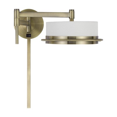 Cal Lighting WL-2929-AB Transitional LED Swing Arm Wall Lamp from Sarnen Collection in Brass - Antique Finish, 20.75 inches