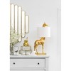 Storied Home Resin Giraffe Table Lamp with Linen Shade, Distressed Gold - 4 of 4