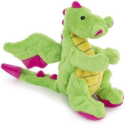 goDog Bubble Plush Dragons Squeaky Dog Toy, Chew Guard Technology - Bright Green, Small