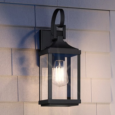 Urban Ambiance Luxury Transitional Outdoor Wall Sconce 15.125''H x 5.5''W,  Midnight Black Finish,  Calderdale Collection, UHP1402