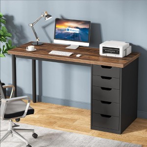 JUJABU 47-Inch Computer Desk with 5 Drawers, Home Office Storage, Modern Simple Small Space Study Writing Table - 1 of 4