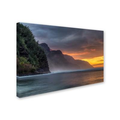 Trademark Fine Art -Pierre Leclerc 'Napali Sunset Kauai' Canvas Art