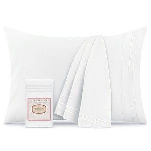 Mellanni 1800 Pillowcase Set 2 pc Set of 2 King Size White - 1 of 4