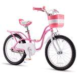 RoyalBaby Little Swan Carbon Steel Kids Bicycle with Dual Hand Brakes, Adjustable Seat, Folding Basket, & Kickstand, for Girls Ages 5 to 9
