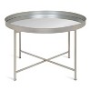 Kate and Laurel Celia Round Metal Coffee Table, 28.25x28.25x19, Silver - 3 of 4