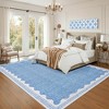 homfan Scalloped Washable Rug w/ Non-Slip Back - Modern Low-Pile Carpet for Living Room, Bedroom - 2 of 4