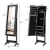 Tangkula 2-in-1 Freestanding Jewelry Cabinet Organizer with Full-Length Mirror Black/ White - 3 of 4