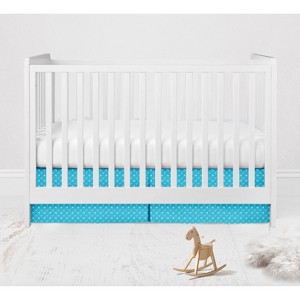 Bacati - Woodlands Aqua Arrows Boys Cotton Crib/Toddler Bed Skirt - 1 of 4