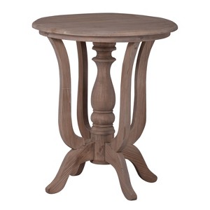 Marion Side Table with Durian Wood Natural - A&B Home: Round, No Assembly, Rubberwood Frame - 1 of 4