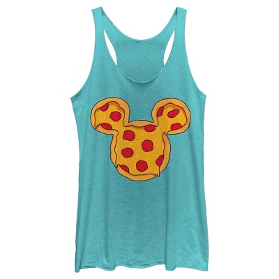 Women's Mickey & Friends '80s Minnie and Mickey Mouse Racerback Tank Top  Tahiti Blue Small 