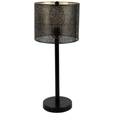 Northlight Laser-Cut Iron Table Lamp with Shade - 24.5" - Black and Gold