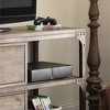 60.5" Wood Veneer TV Stand with 4 Shelves, 2 Drawers and Iron Frame for Living Room and Bedroom - 4 of 4