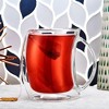 JoyJolt Caleo Collection Glass Coffee Cups - Set of 2 Double Wall Insulated Mug Glass  - 13.5-Ounces - 4 of 4