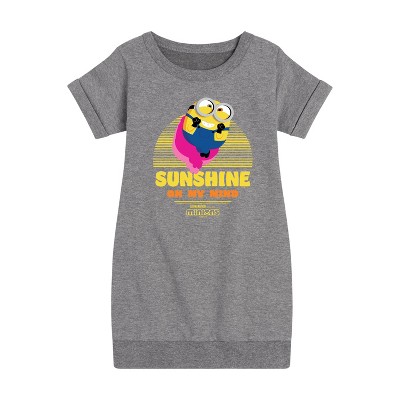 - Despicable Me Minions - Sunshine On My Mind Graphic Short Sleeve Fleece Dress