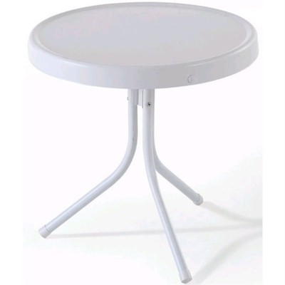 Steel Retro Metal Table in White-Pemberly Row