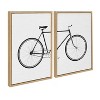 Kate and Laurel Sylvie Bicycle Framed Canvas by Simon Te of Tai Prints, 2 Piece 18x24, Natural - 2 of 4