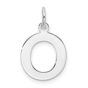 Black Bow Jewelry Sterling Silver Amanda Collection Medium Block Style Initial O Pendant - 1 of 4