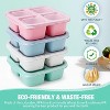 BRINJOY 4-Piece Lunch Box Set - 4 Compartment Wheat Straw Reusable Snack Containers for Kids and Adults, Microwave and Dishwasher Safe - 3 of 4