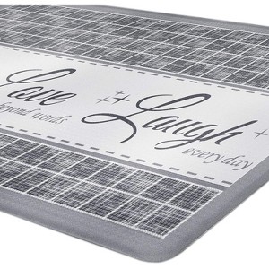 Kate Aurora Montauk Accents Anti Fatigue Memory Foam 18" x 30"  Live~Love~Laugh Kitchen Floor Mats With Beveled Edges - 1 of 3