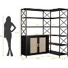 6-Shelf Corner Bookshelf with Ventilate Door, Large L Shaped Etagere Bookcase with Vintage Industrial Metal Frame - 2 of 4