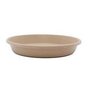 The HC Companies Classic Plastic 14" Round Plant Flower Pot Planter Deep Saucer Drip Tray for Indoor or Outdoor Settings, Fits 15.5" Pots, Sandstone - 1 of 2