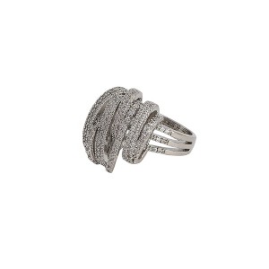 SOHI Women's Metallic Silver The Cristal Tempest Statement Ring - 1 of 4
