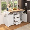 Rolling Kitchen Island On Wheels With Power Outlet And 3 Drawers,Kitchen Cart With 2 Drop Leaf,Spice And Towel Rack -Maison Boucle - 2 of 4