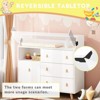 FUFU&GAGA White Baby Changing Table Storage Cabinet Leather Handles Multifunction Foldable Operating Table - image 4 of 4