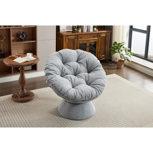 Lyngins Chenille 360 Barrel Swivel Accent Chair for Bedroom,Comfy Papasan Chair for Living Room,Apartment - 1 of 4